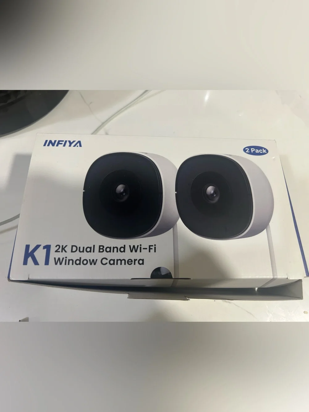 K1 2K Dual Band Wi‑Fi Window Camera (White) - 2 Pack
